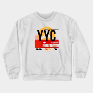 Calgary (YYC) Airport // Sunset Baggage Tag Crewneck Sweatshirt